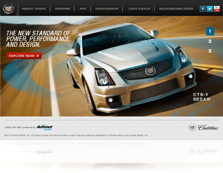 Cadillac website